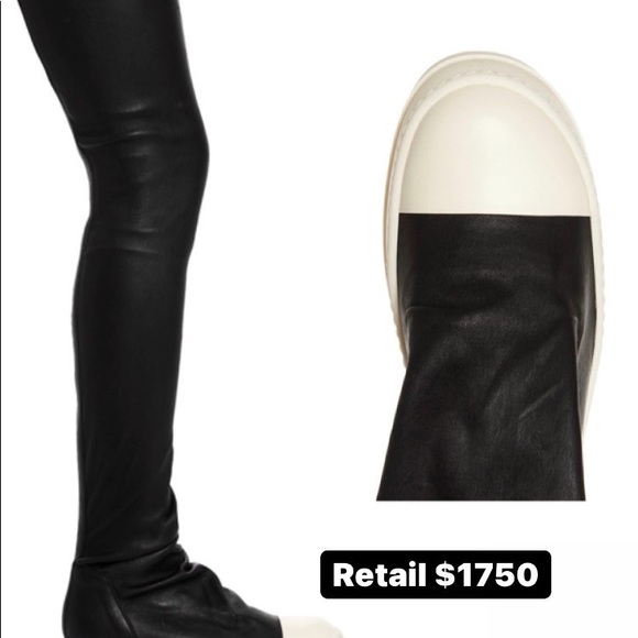 Rick owens stocking boots multiple sizes lambskin NEW - Picture 3 of 3